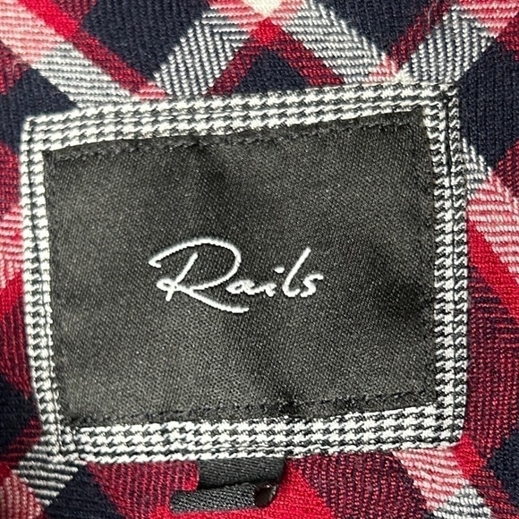 RAILS Hunter red black white check plaid Button Front  Flannel Shirt XS - Picture 5 of 7